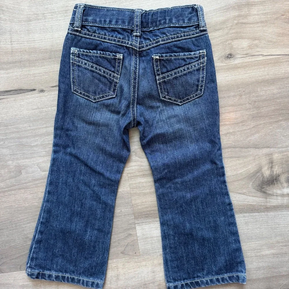 Gymboree Girls 2009 Y2K Dark Wash Embellished Bootcut Jeans Size 3 Pearl Gem